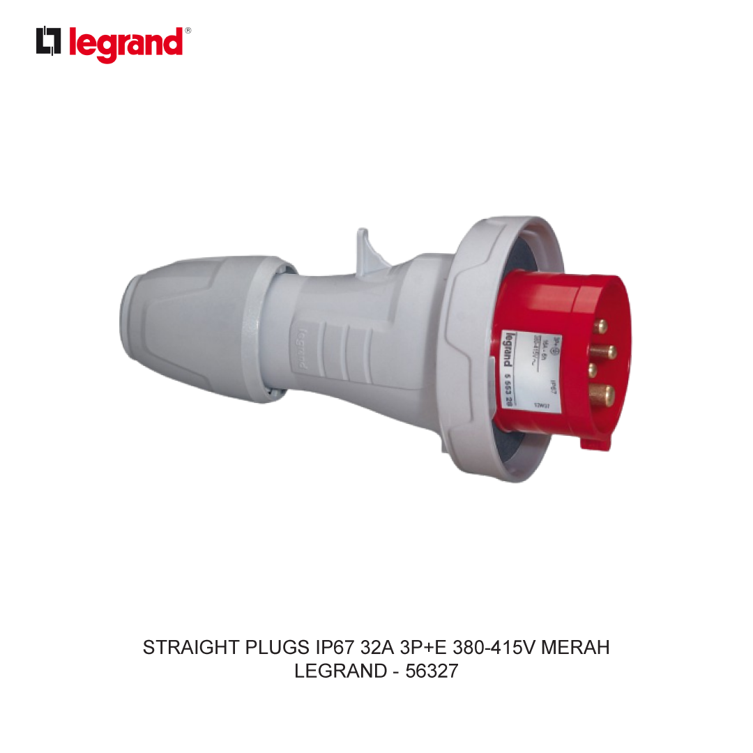STRAIGHT PLUGS IP67 32A 3P+E 380-415V MERAH