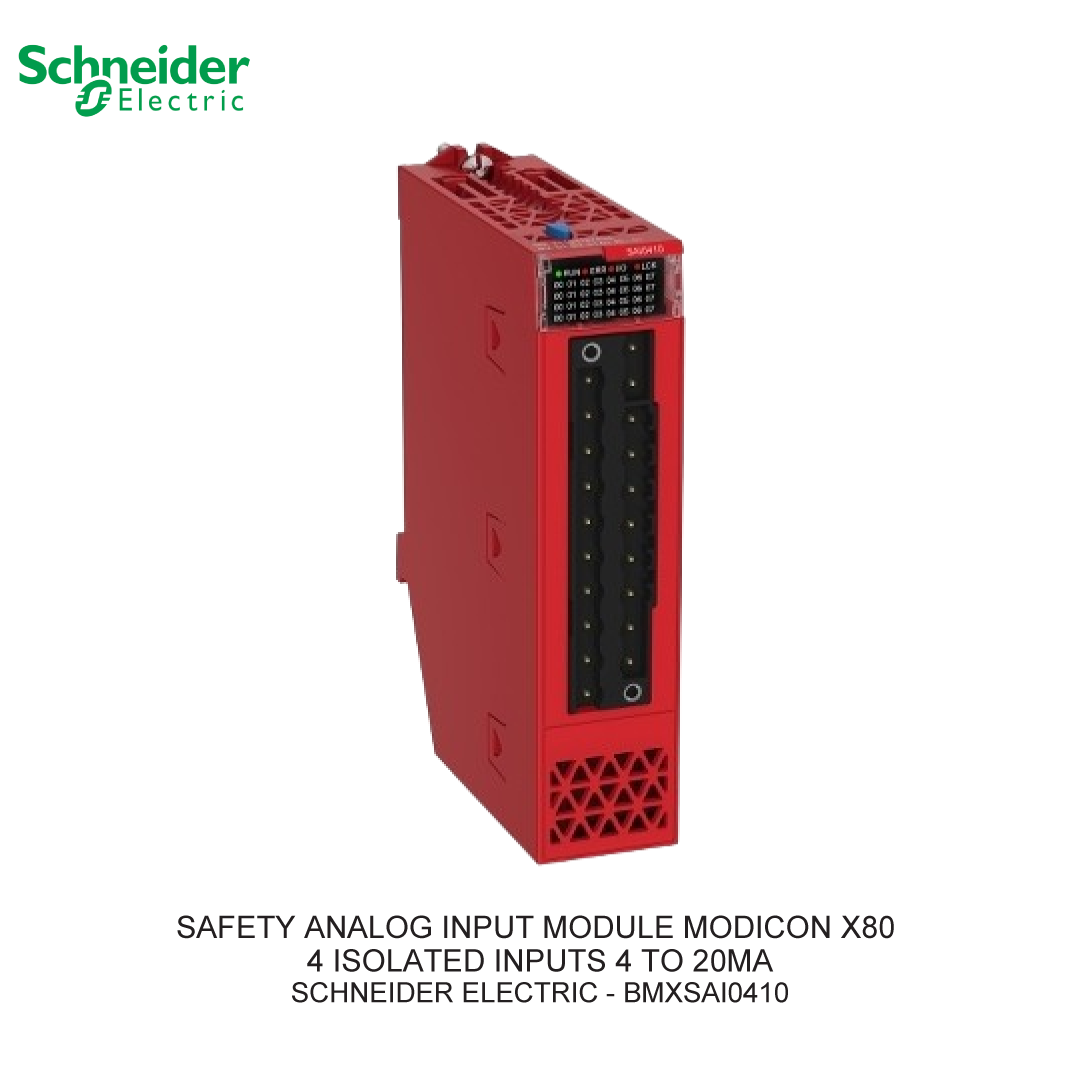 SAFETY ANALOG INPUT MODULE MODICON X80 4 ISOLATED INPUTS 4 TO 20MA