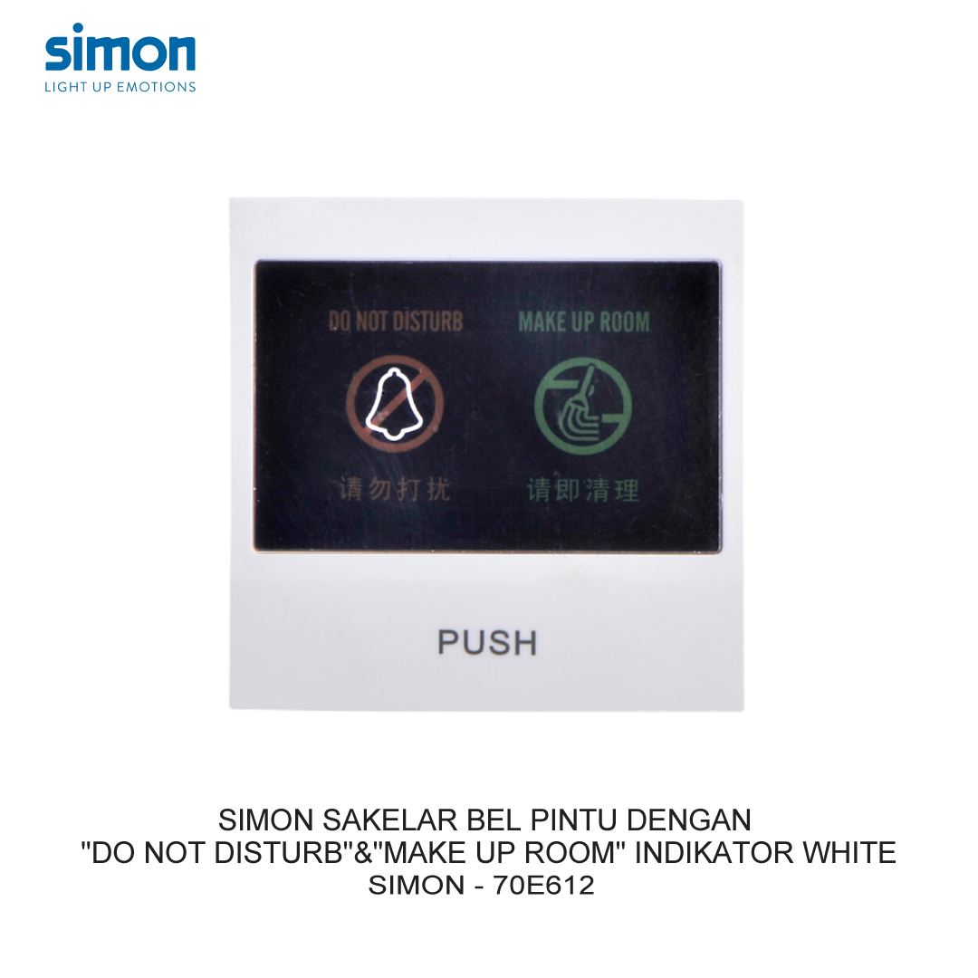 SIMON i7 SAKELAR BEL PINTU DENGAN "DO NOT DISTURB"&"MAKE UP ROOM" INDIKATOR WHITE