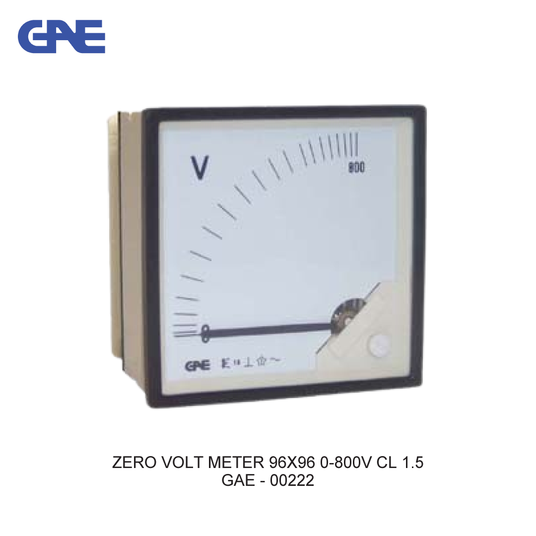 ZERO VOLT METER 96X96 0-800V CL 1.5