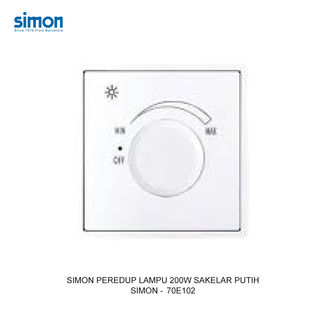 SIMON i7 PEREDUP LAMPU 200W SAKELAR PUTIH